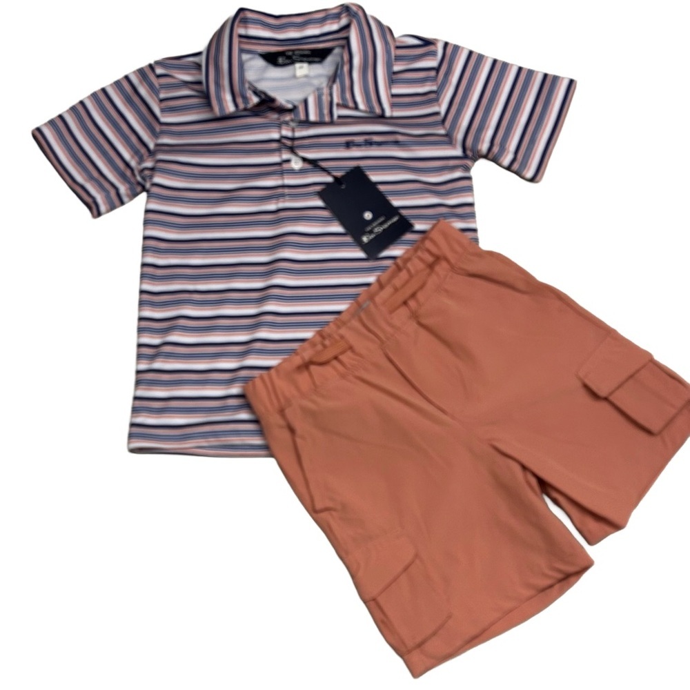 Ben Sherman Toddler 2-Piece Polo Shirt and Drawstring Short Set Size 2T